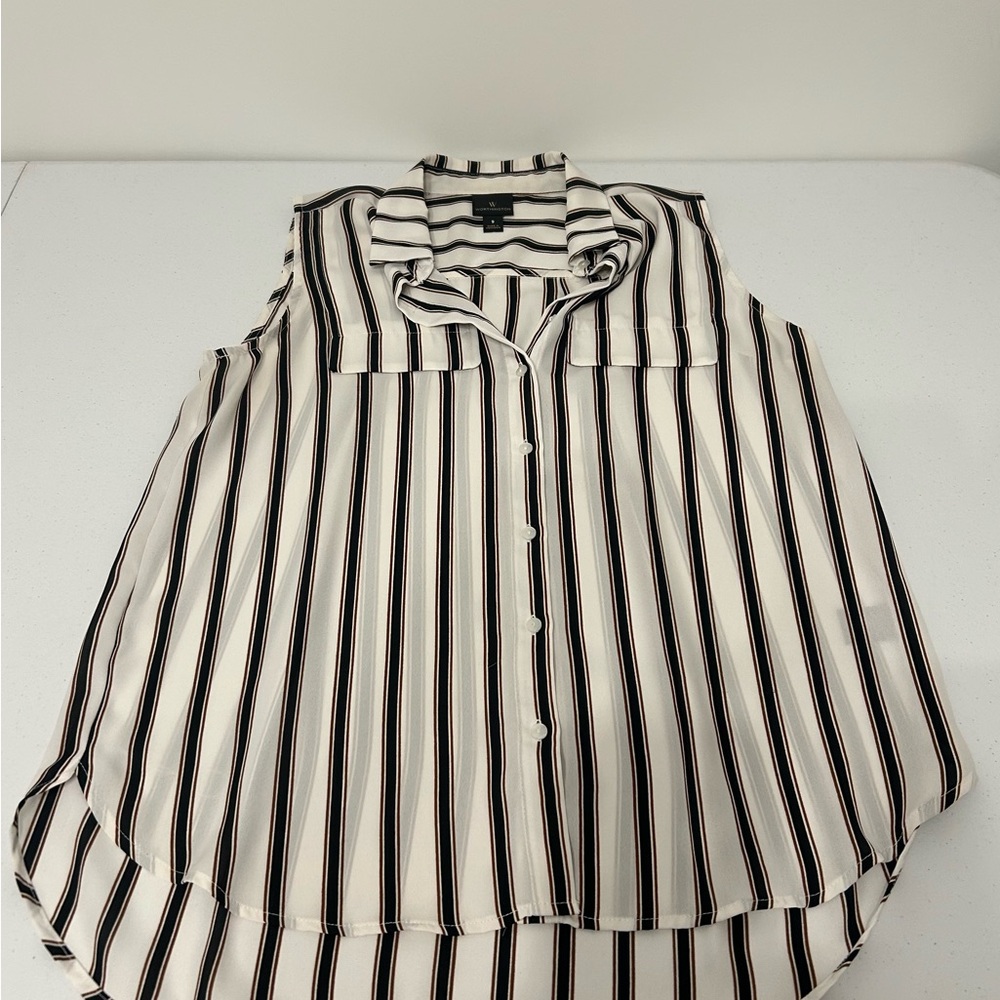 Worthington Black and White Striped Blouse